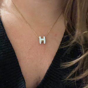 Neiman Marcus Classic Letter Design 18K Gold Plated "H" Necklace
